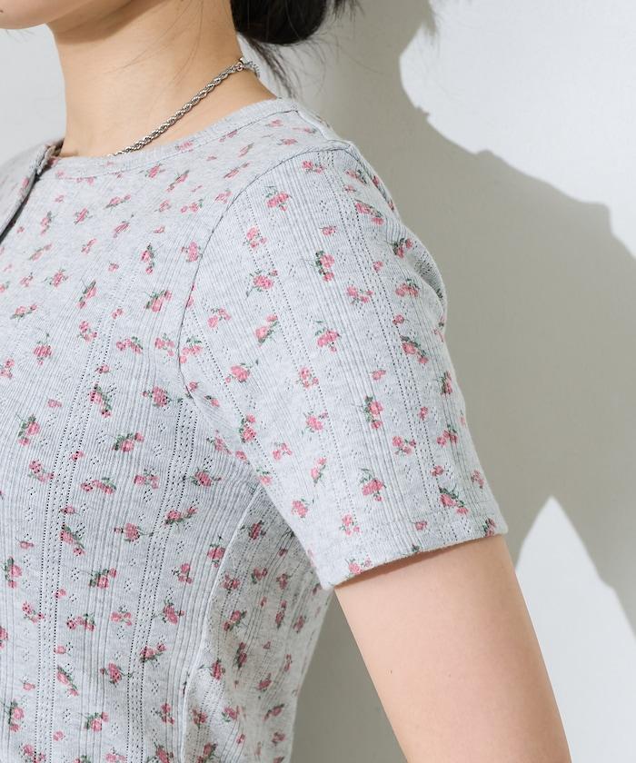 花紋針刺織物亨利T恤