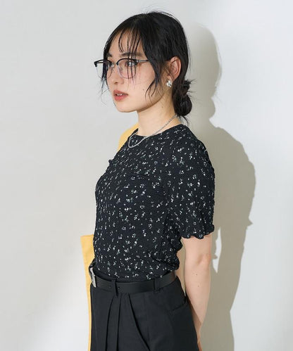 花紋 彈力 短袖上衣