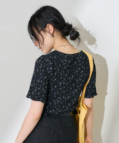 花紋 彈力 短袖上衣