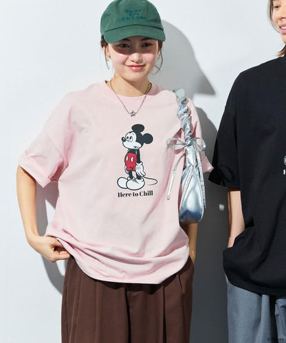 DISNEY 《迪士尼》/米奇老鼠/ 聯名 大號剪影 雙面印花T恤/Chill 【限定推出】