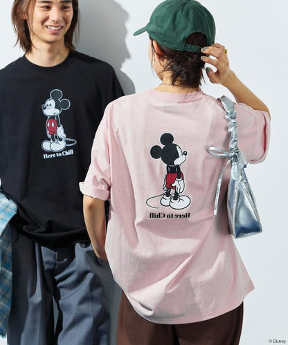 DISNEY 《迪士尼》/米奇老鼠/ 聯名 大號剪影 雙面印花T恤/Chill 【限定推出】