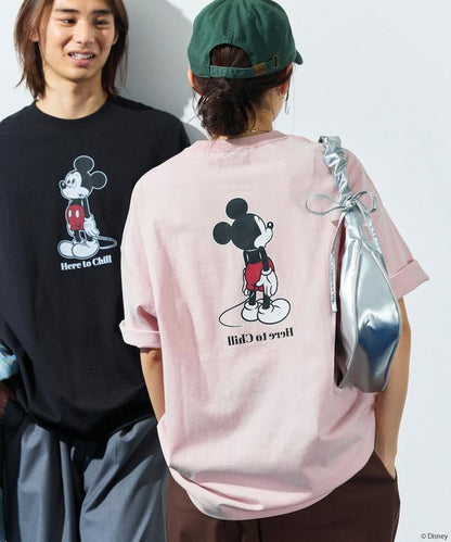 DISNEY 《迪士尼》/米奇老鼠/ 聯名 大號剪影 雙面印花T恤/Chill 【限定推出】