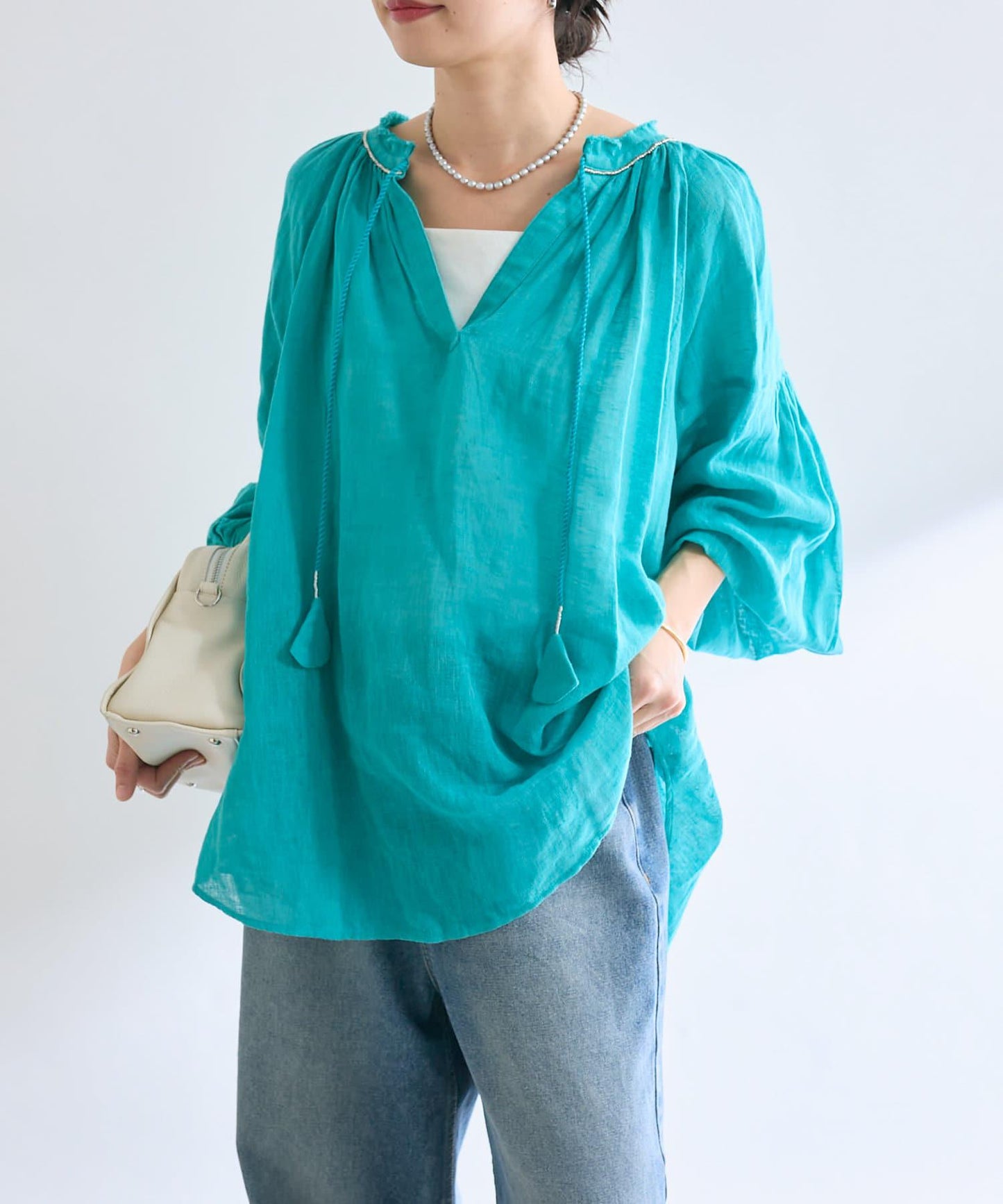 【à Nice （尼斯風）】珠片刺繡襯衫/5月下旬發貨預定
