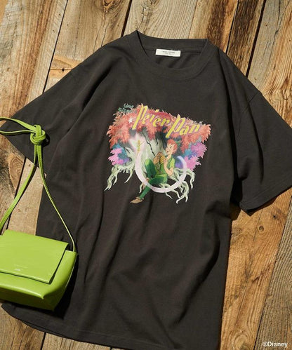 【迪士尼 〖彼得·潘〗】大字印花T恤