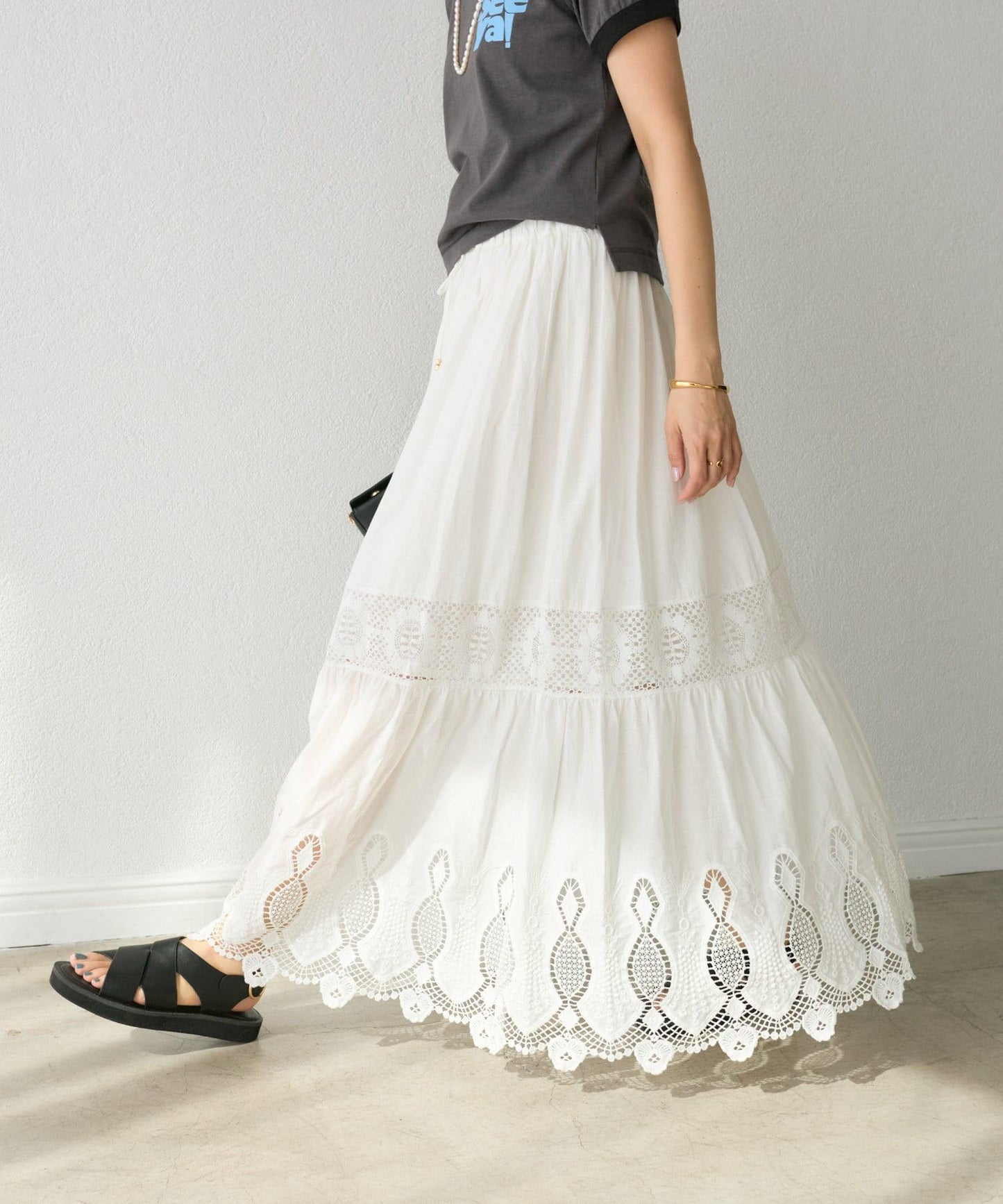 【刺繡華麗】化學蕾絲層疊裙