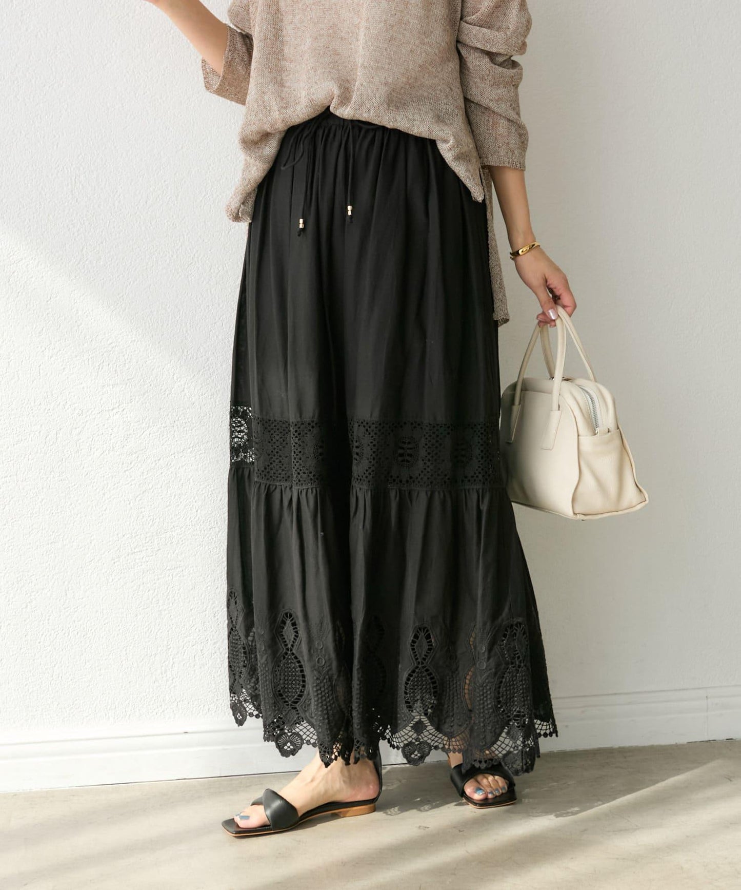 【刺繡華麗】化學蕾絲層疊裙