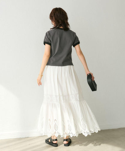 【刺繡華麗】化學蕾絲層疊裙