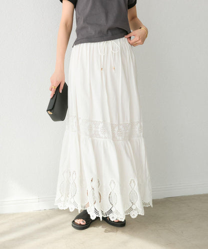 【刺繡華麗】化學蕾絲層疊裙