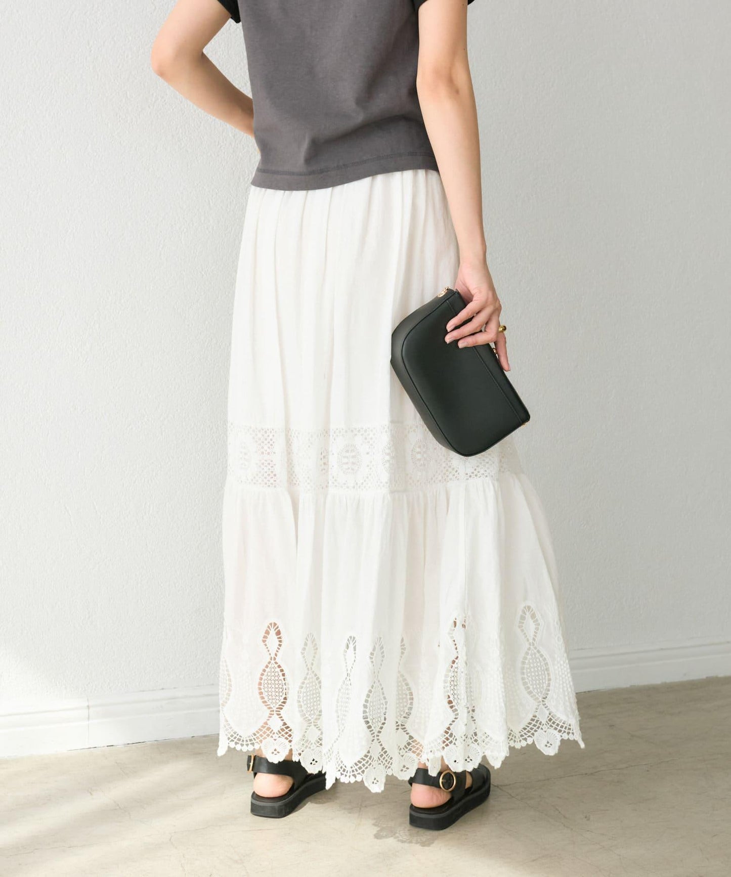 【刺繡華麗】化學蕾絲層疊裙