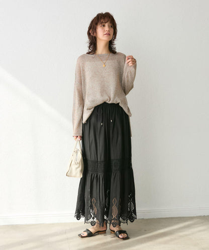 【刺繡華麗】化學蕾絲層疊裙