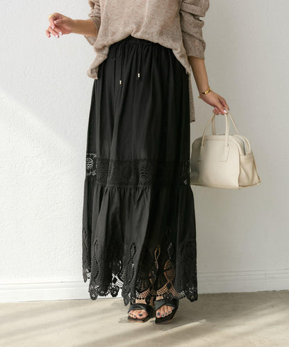 【刺繡華麗】化學蕾絲層疊裙