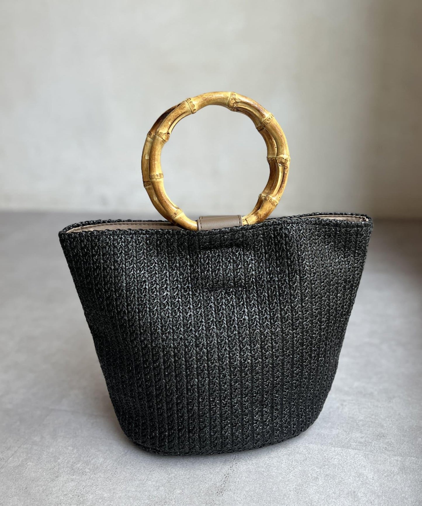 竹柄桶形手提袋