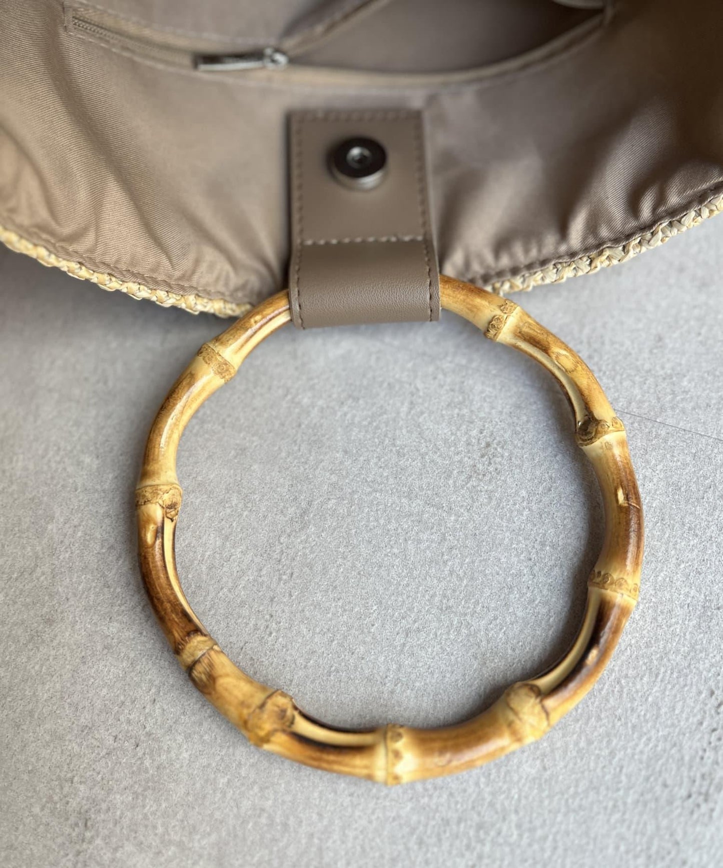 竹柄桶形手提袋