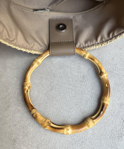 竹柄桶形手提袋