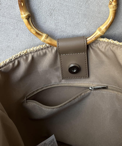 竹柄桶形手提袋