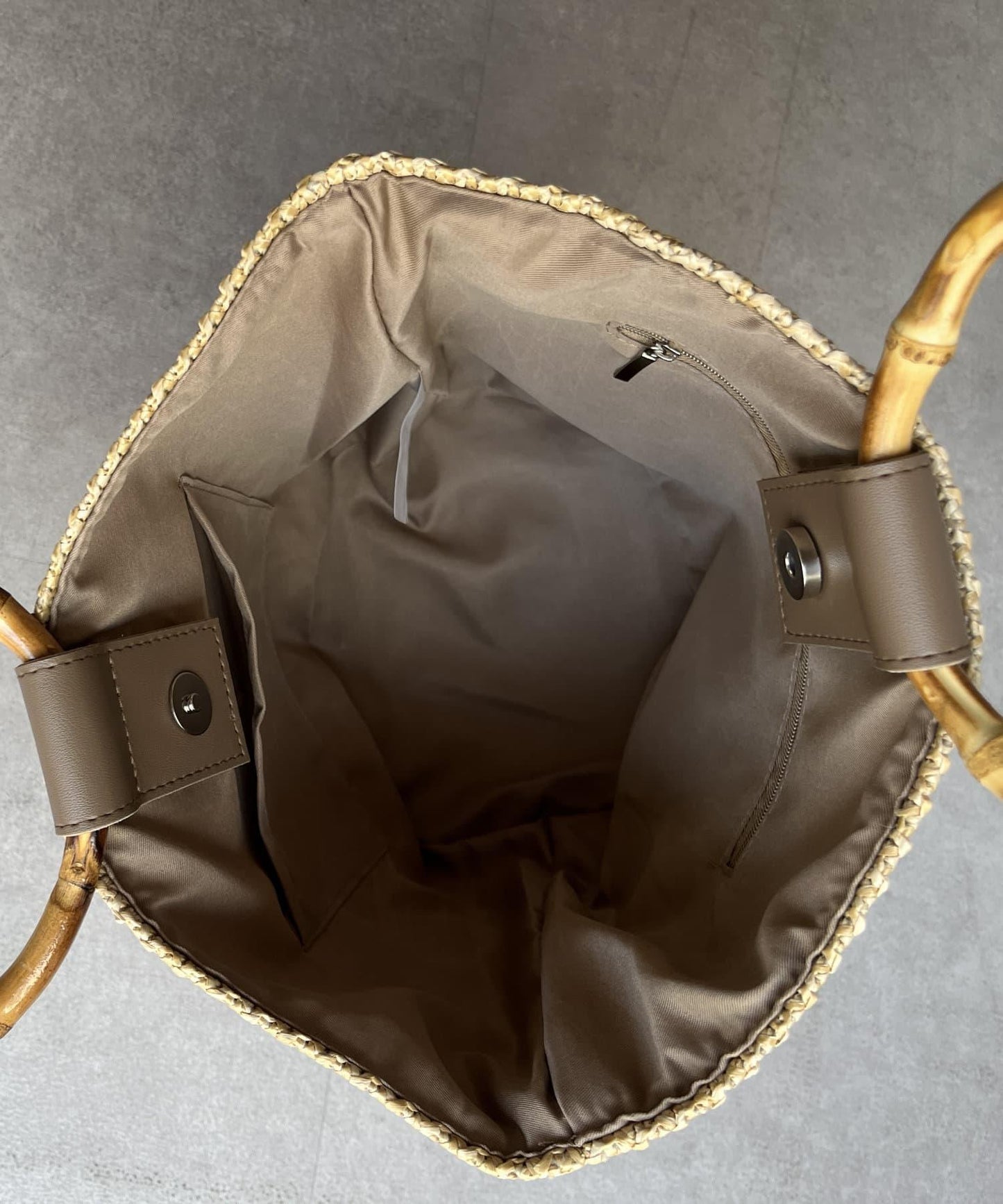 竹柄桶形手提袋