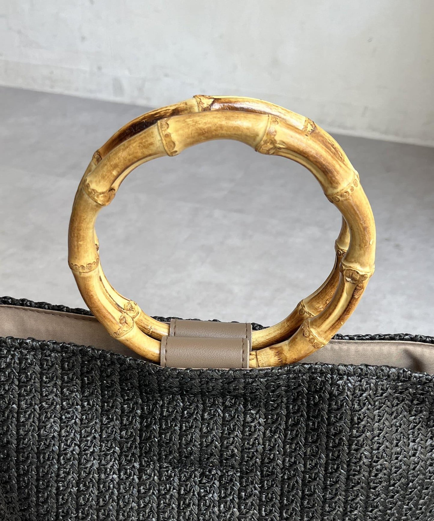 竹柄桶形手提袋