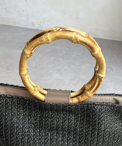 竹柄桶形手提袋