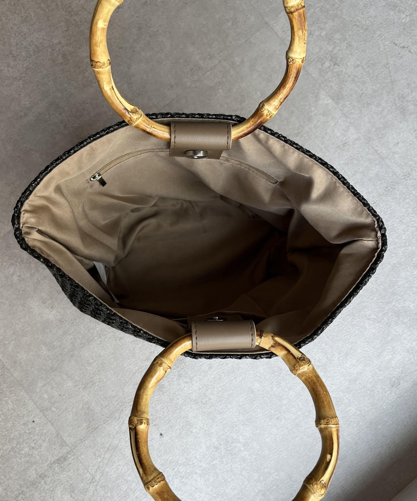 竹柄桶形手提袋