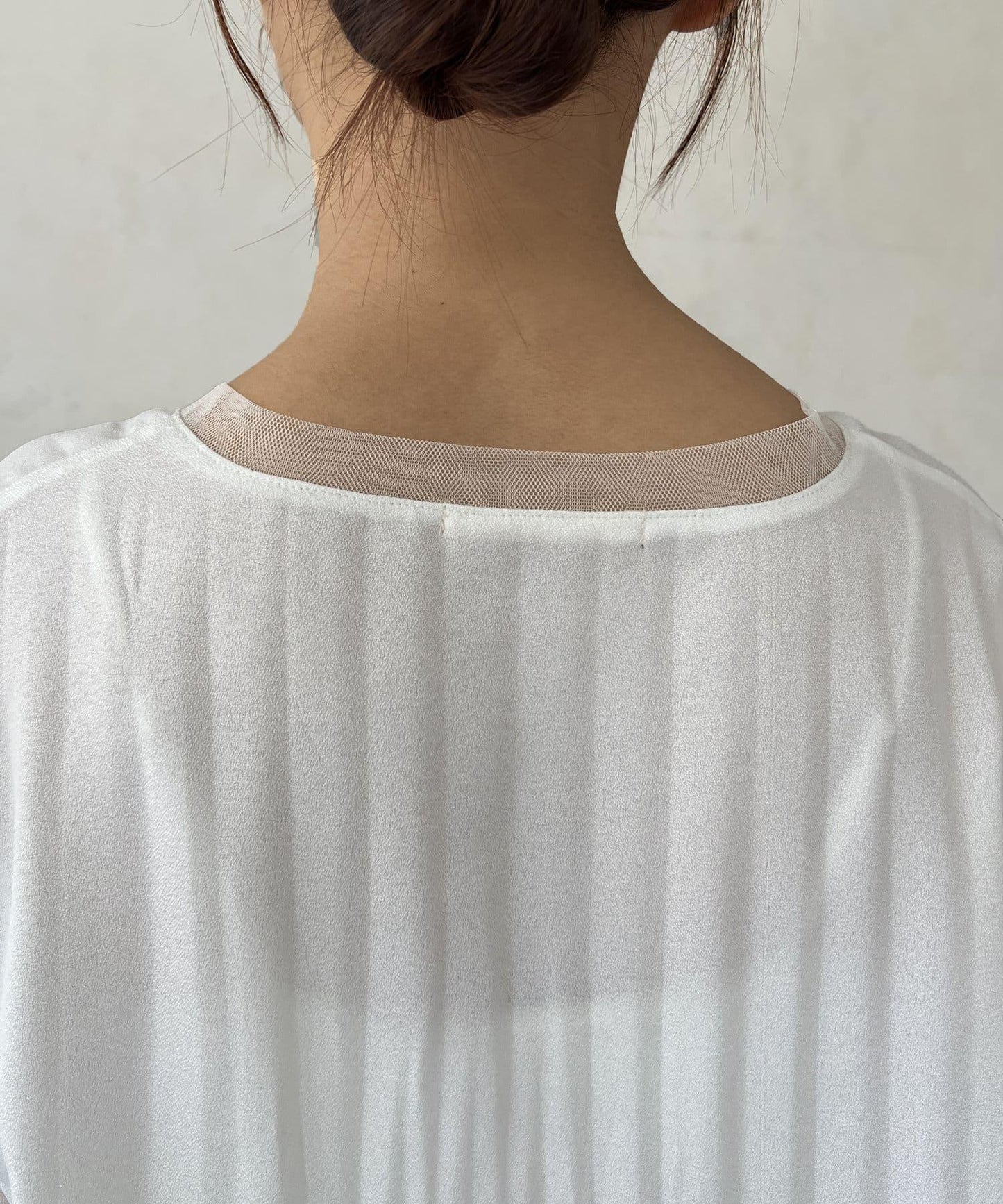 修身褶皺拼接襯衫