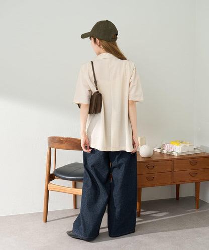 【S.L尺碼展開】短袖褶皺夾克