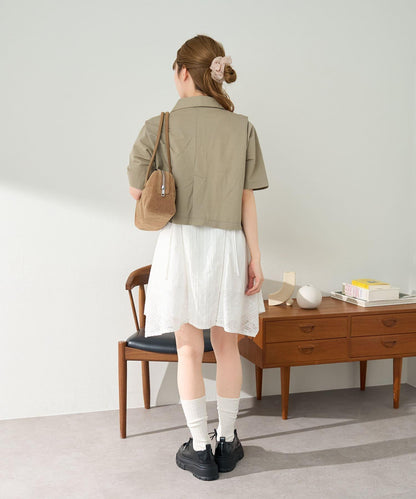 【S.L尺碼展開】短袖褶皺夾克