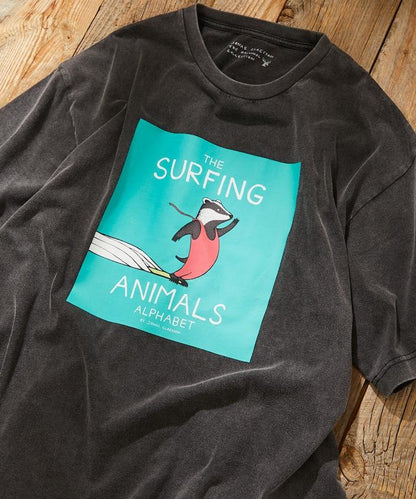 衝浪動物圖案T恤