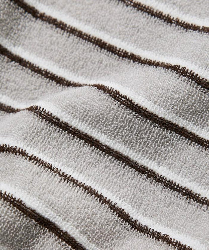 【海灘&節日】多色條紋毛巾 圓領 帶口袋T恤 短袖