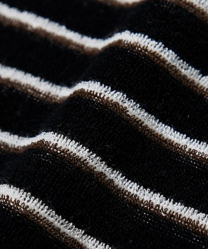 【海灘&節日】多色條紋毛巾 圓領 帶口袋T恤 短袖