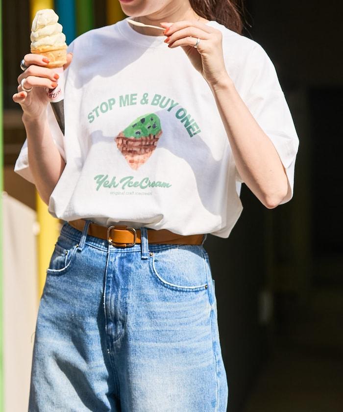YEH冰淇淋前標半袖T恤