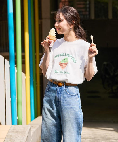 YEH冰淇淋前標半袖T恤