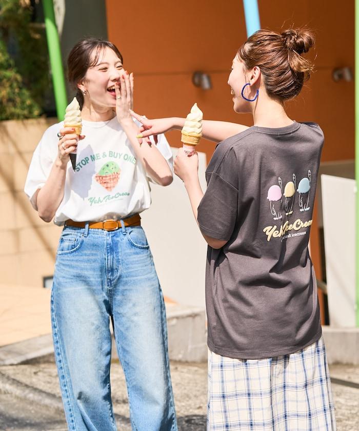 YEH冰淇淋前標半袖T恤