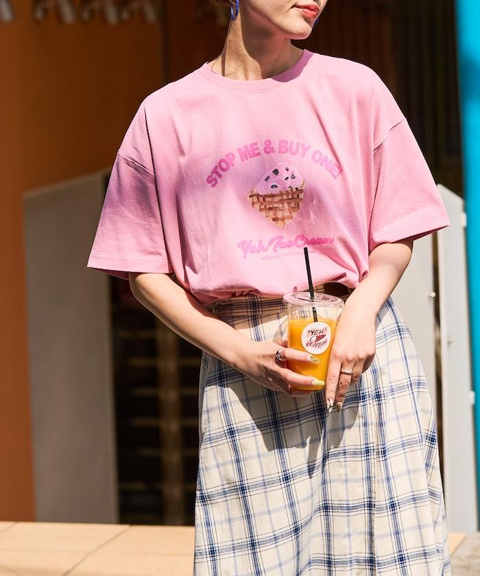 YEH冰淇淋前標半袖T恤