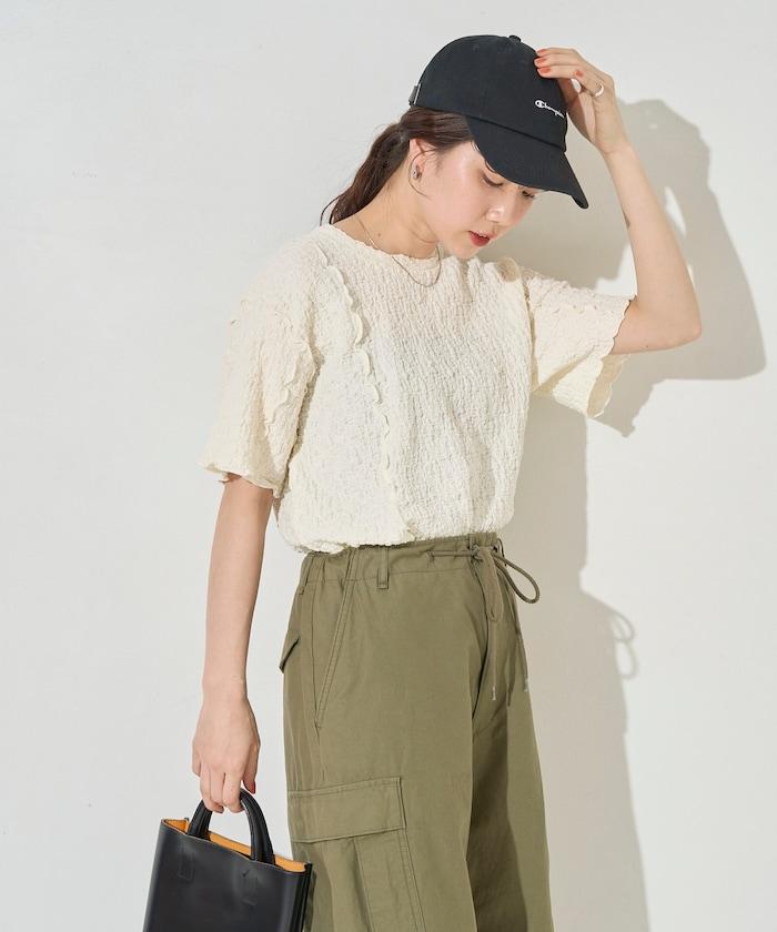 剪裁蓬鬆泡泡蜜瓜設計T恤