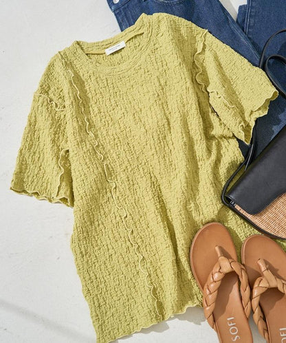 剪裁蓬鬆泡泡蜜瓜設計T恤