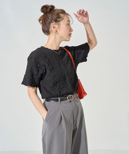 剪裁蓬鬆泡泡蜜瓜設計T恤