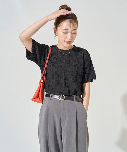 剪裁蓬鬆泡泡蜜瓜設計T恤