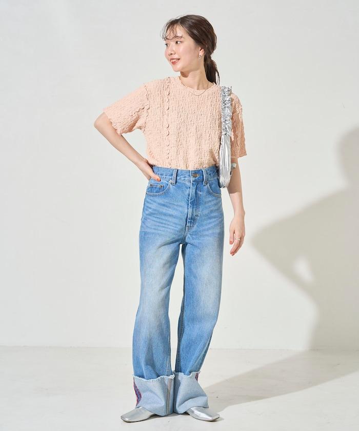 剪裁蓬鬆泡泡蜜瓜設計T恤