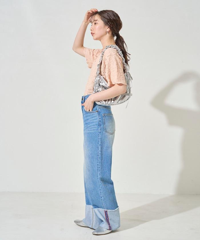 剪裁蓬鬆泡泡蜜瓜設計T恤