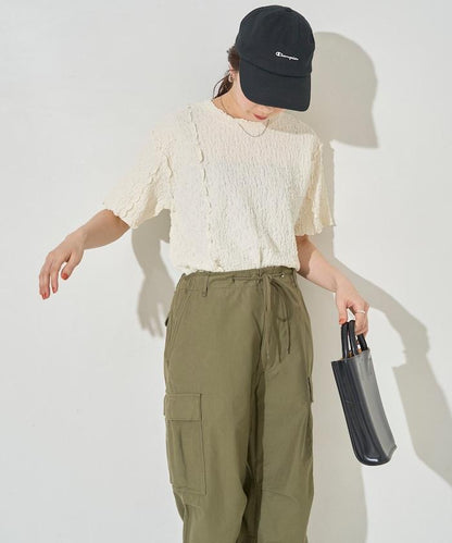 剪裁蓬鬆泡泡蜜瓜設計T恤