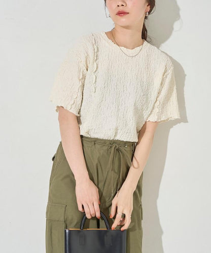 剪裁蓬鬆泡泡蜜瓜設計T恤