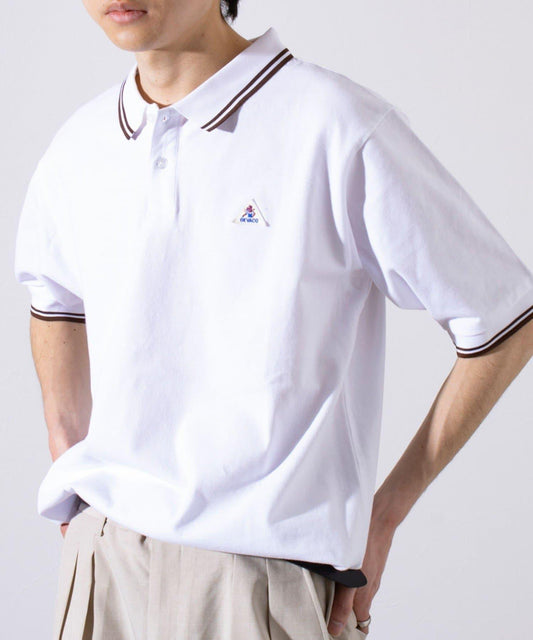 【GEVACO】一點小徽章 短袖條紋polo衫