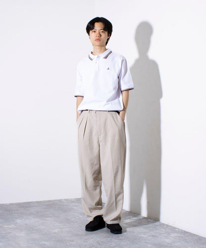 【GEVACO】一點小徽章 短袖條紋polo衫