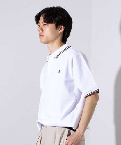 【GEVACO】一點小徽章 短袖條紋polo衫
