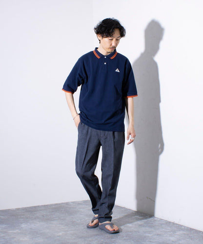 【GEVACO】一點小徽章 短袖條紋polo衫