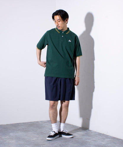 【GEVACO】一點小徽章 短袖條紋polo衫