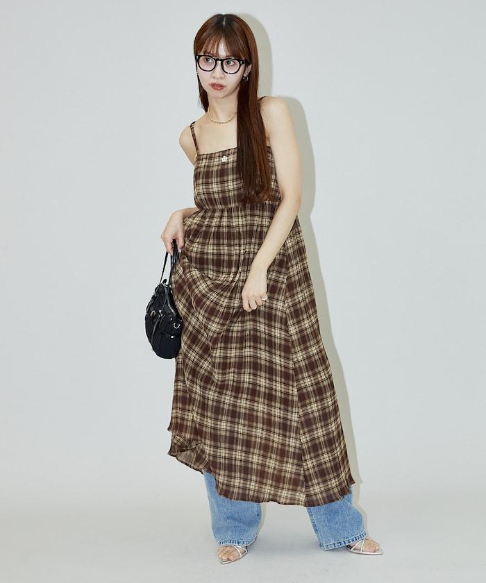 一點刺繡 柳葉 女士吊帶連衣裙 限定推出