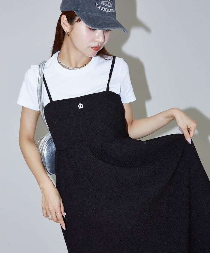 一點刺繡 柳葉 女士吊帶連衣裙 限定推出