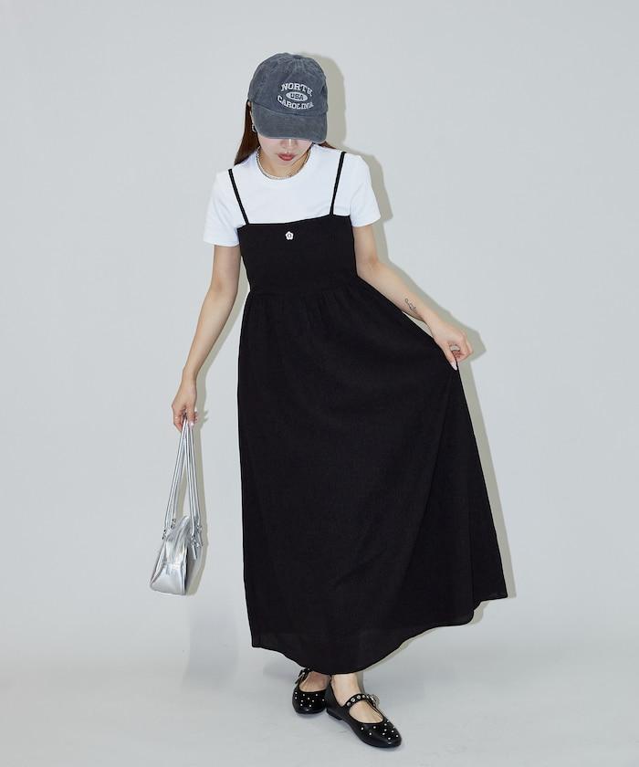 一點刺繡 柳葉 女士吊帶連衣裙 限定推出