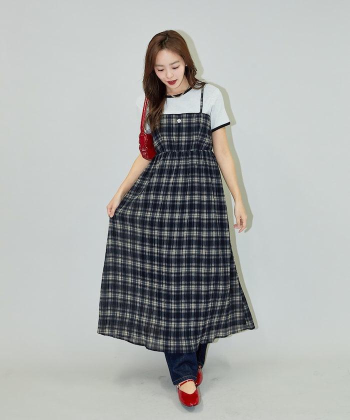 一點刺繡 柳葉 女士吊帶連衣裙 限定推出